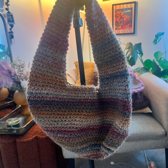Rustic Multicolor Crochet Mini Bag - Picture 2 of 3